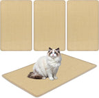 PETSITE Cat Scratcher Mat, Natural Sisal Scratching Mats, Horizontal Cat Floor Scratching Pad Rug with Adhesive Hook Loop Tapes (4, 31.5 x 19.69 in)