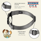 Country Brook Petz - Martingale Dog Collar - Heavy-Duty Training Collar with No Buckle - Service Dog Collar for All Pups - 10+ Cool Colors (Charcoal, 3/4 Inch, Small)