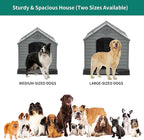 YITAHOME Plastic Dog House, Waterproof Indoor Outdoor Doghouse for Large or Small Dog, with Air Vents and Elevated Floor, Easy Assemble and Clean