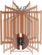LZRS Freestanding Extra Wide Dog Gate 30 inch Tall - 4 Panels Solid Wooden Pet Gate for Doorways, Stairs, Hallways,Kitchens& Long Areas, Expandable & Foldable with Support Feet,Indoor Use,Oak