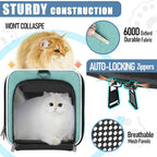 Soft Cat Carrier Large Cat 20 lbs/Kitty Cat Travel Crate for Pet Top Load/Small Dog Sturdy Transport Fabric Carry Bag 10 Pounds/Yorkie Kennel with Pocket Teal Aqua
