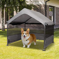 Summertrail Dog House Outside, Dog Tent Outdoor, Dog Shade Shelter Doghouse Canopy with Three-Sided Breathable Mesh Windows, Gray Sun Rain Cover for Pet Cat Livestock（Large Size）