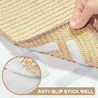 Natural Sisal Cat Scratch Pad, Wall Cat Scratch Board Mat, Summer Wear-Resistant Cool Mat, Anti Scratch Wall Sofa Protector (Sisal Primary Color, 23.6" L x 14.2" W, Elliptical, 1PC)