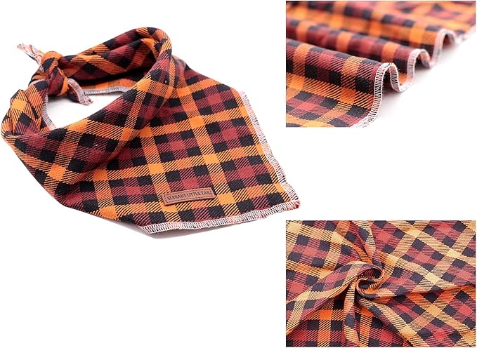 Elegant little tail Dog Bandanas - 1Pack Washable Fall Dog Scarf Girl or Boy Square Bib Kerchief Scarf Adjustable Pet Bandana for Small Medium Dogs