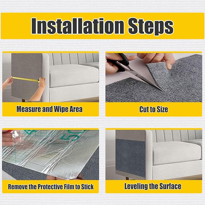 Cat Scratching Pad, Cat Scratch Couch Furniture Protector for Couch, Wall & Tree, DIY Anti-Scratch Cover for Claws Scratching Indoor,Dark Gray