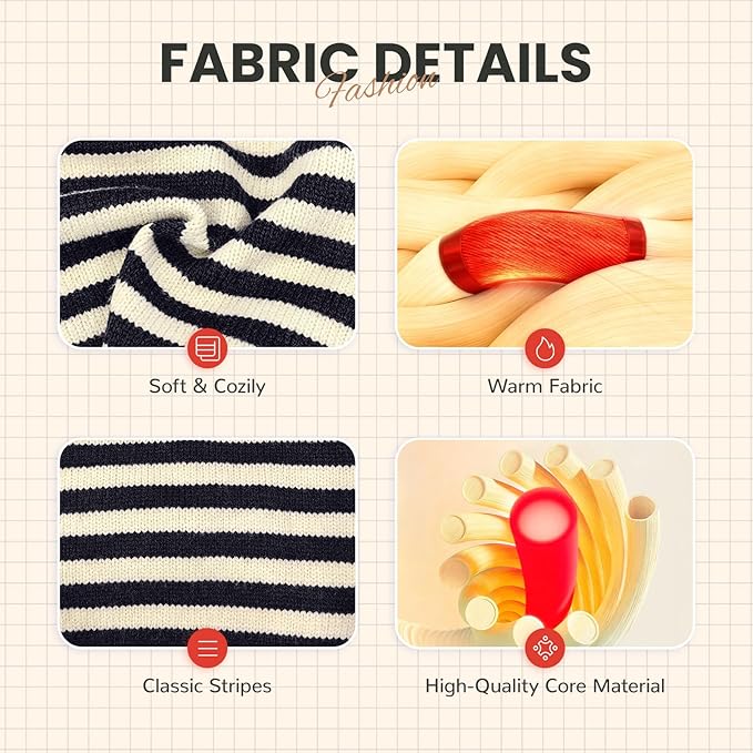 Dog Sweaters for Small Dogs with Cute Bear Pattern, Striped Soft Stretchable Warm Puppy Clothes for Small Dogs Cats, French Bulldog, Chihuahua for Winter