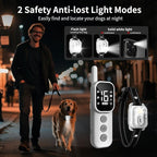 Dog Training Collar with Remote Control, 3300FT and 4 Training Modes Beep,Vibration,Safe Static, LED Night Light,IPX7 Waterproof Rechargeable E-Collar for All Breeds (8-150lbs) - 2 Collars 2 Dogs