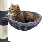 Topeakmart Cat Tree Large Cat Tower 79inch for Indoor Cats Multi-Level Cat Tree with Scratching Posts & Basket & Scratching Posts as Activity Center, Play House,Dark Gray