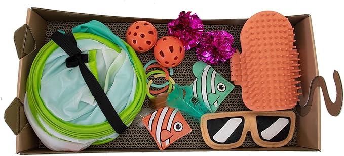 Kitty City Deluxe Cat Toy Box, Brown