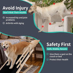 Dog Ramp, 5 Level Adjustable Wooden Folding Pet Ramp for Middle Bed, Couch,SUV-High Traction, Portable Paw Ramps for Small & Large Old Dogs & Cats - Furniture Quality