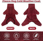 Dog Winter Coat Soft Pullover Pajamas, Warm Dogs Cold Weather Coats Fleece Coat, Cozy Dog Winter Jacket Windproof Fullbody Jumpsuit Onesie Fleece Sweater Clothes Apparel for Dogs