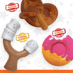 Nylabone Power Chew Toy Bundle, Cute Dog Toys for Aggressive Chewers, Bacon Glazed, Toasted Marshmallow, and Peanut Butter Flavors, Large Dogs - Up to 50 lbs, 3 Pack