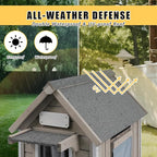 Small Dog House Outdoor, Wooden Indoor Dog House with Waterproof Roof, Removable Floor, Pet Doghouse Puppy Shelter for Small Medium Dogs, 18" L x 25" W x 24" H