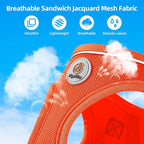 Hipubby Dog Harness and Leash Set, No Pull Soft Mesh Puppy Harness for Small Medium Dogs, Cats - Step in Reflective Breathable Lightweight Vest Harness for Walking, Training - Orange, S