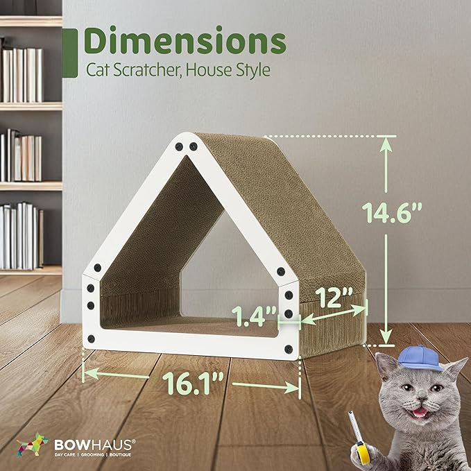 House Cat Scratcher Lounger, Reversible Scratcher, Durable & Long-Lasting, Cat Cardboard Scratcher, Large Cat Scratching Pad, Scratching Board, Scratch Pad for Indoor Cats, White
