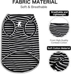 Koneseve Dog Shirt Vest Lightweight Stretchy Dog T-Shirts Soft Cool Sleeveless Stripe Vests Breathable Clothes for Puppy Kitty Cats Small Medium Large Dogs 2 Pack Black + Grey [ 6XL ]