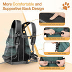 YUDODO Dog Front Carrier Backpack with Sunshade Hood, 2 Head-Out (Front & Side) Breathable Pet Carrier for Small Dog, Ventilated Doggy Backpack for Hiking Outdoor (Upgraded – Black, M)