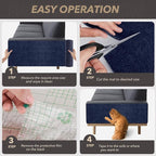 78.7"X15.8" Cat Scratching Mat, Self-Adhesive Cats Carpet, DIY Scratch Furniture Protector for Couch, Sofa, Wall & Doors, Durable Cat Scratch Guards Couch Cats Scratcher from Claws (Dark Blue)