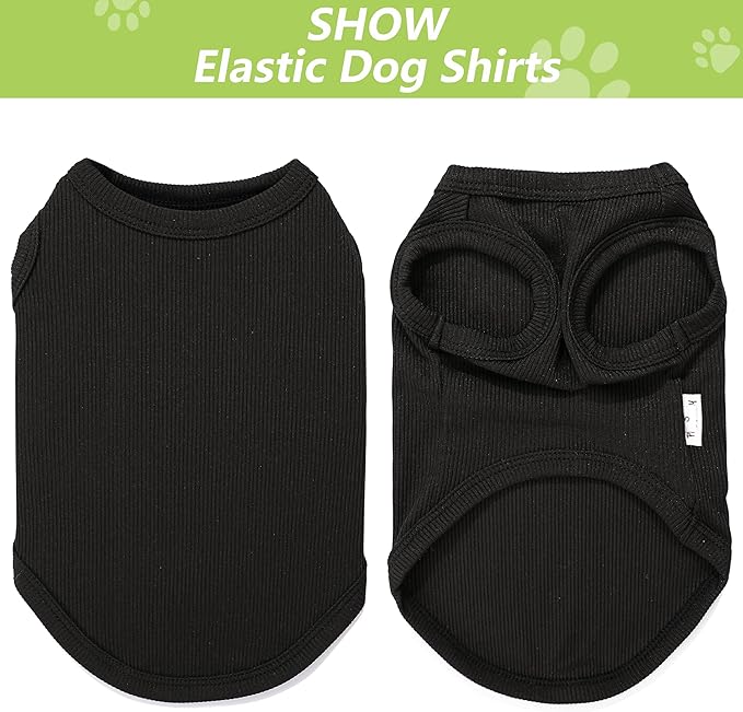 2 Pack Dog Clothes for Small Dogs Summer Dog Shirt Vest Girl Boy Lightweight Puppy T-Shirts Blank Soft and Cool Pet Clothing Sleeveless Medium Large Dog Outfit (Black+Avocado Green, X-Large)