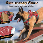 rabbitgoo Dog Harness Small Sized No Pull, Tactical Service Pet Vest with Molle and Control Handle, Adjustable and Reflective Military Harness for Easy Walking and Training, Red, S