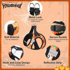 BEAUTYZOO Step in Dog Harness and Leash Set,Floral Pattern Reflective Dog Harness No Pull No Choke Puppy Harness for Small Dogs Cats,Soft Padded Mesh Vest Harnesses for Girl and Boy Pets,Halloween XS