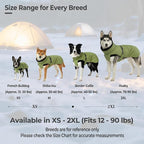 Dog Winter Coat, Warm Puffer Jacket with Fur-Safe Buckle & Leash Hole for Cold Weather, Water-Repellent Snow Vest, Breathable Thermal Apparel for Hiking & Active Dogs (Green, X-Large)