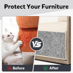 Cat Scratch Couch Furniture Protector,Trimmable Self-Adhesive Cats Claws Scratch Pads, Sisal DIY Climbing Couch Protector for Scratch Post Cat Tree Replacement Indoor(Light Gray, 78.7"x15.8")