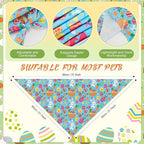 Abbylike 50 Pcs Easter Dog Bandanas Bulk Bunny Egg Carrot Bandanas for Dogs Triangle Kerchief Bibs Scarf Set for Pet Easter Costume Photo Props Accessories Pet Shops, 25 Styles (31.5 x 21.7 x 21.7)