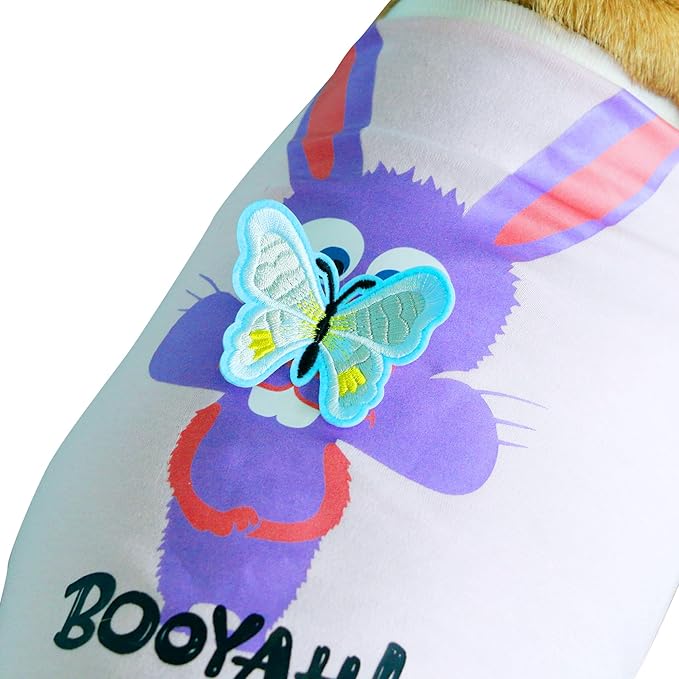 iChoue Happy Easter Dog Bunny Shirts Cute Rabbit Print Vest Soft Breathable Cotton Tank Top Pet Cat Costume Outfit Clothes Blue Pink Purple Large Plus