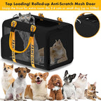 PAWZIDEA Large Pet Carrier Expandable, 24"×16"×16" Soft-Sided Cat Carrier for 2–4 Cats up 55lb, Portable & Collapsible Small Medium Dog Travel Crate for Car, XL Storage Pocket, ID Card, Shoulder Strap