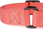 Premium Nylon Adjustable Anti-Escape Martingale Dog Collar,Soft,Silky Dog Collar with Heavy Duty Metal Hardware for Active Dogs Walking,Training. (Living Coral, Small)