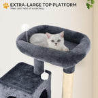 YITAHOME Heavy Duty 180 cm Tall Cat Trees for Large Cats,Sturdy 70.8in Maine Coon cat Tree for Indoor Cats Large Adult Cat Tower with Scratching Post, Hammock for Adult Cats Kittens, Dark Gray