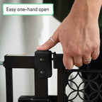 Ingenuity Decorative Panel Tall Baby Gate & Dog Gate, 28"-42" Wide, 30" Tall, Hardware or Pressure Mounted, Install on Top or Bottom of Stairs, Banister, or Doorway - Espresso