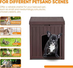 Indoor Dog House Weatherproof Outdoor Dog Houser for Small Medium Dogs, Resin Plastic Igloo Dog House with Flip Lid and Elevated Floor, Easy Assembly for Cat Puppy Shelter (Brown)