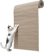 Navaris Scratch Mat Roll - Adhesive DIY Climbing Cat Scratcher for Furniture - Cut to Fit Cat Couch & Wall Scratchers for Indoor Cats - Self-Adhesive Scratching Carpet Pad - Beige