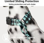 Martingale Collar for Dogs with Buckle No Pull Adjustable Nylon Limited Slip Training Dog Collars (Blue Plaid, Small)