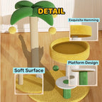 Coconut Palm Cat Tree 27" Cute Cat Tower for Indoor Cats Sisal Covered Scratching Post Dangling Ball Small-Medium Cats