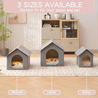 Indoor Dog House for Medium Dogs with Soft Cushion - Semi-Enclosed Warm Cave Bed for Pets Up to 20.8" Long