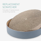 Navaris Round Cat Scratcher Pads (Pack of 2) - 13 3/8" Diameter x 1 3/8" High (34 cm x 3.5 cm) - Refills Cardboard Cat Scratcher Bed 52414