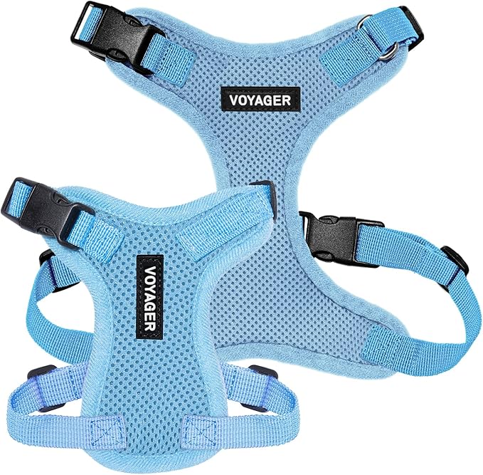 Voyager Step-in Pet Harness - All Weather Mesh, Adjustable Step in Harness for Cats and Dogs by Best Pet Supplies - Baby Blue, M