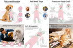 FGA MARKETPLACE Pink Rabbit-Duck Flat NO Stuffing NO Squeak Plush Dog Toy, Funny Style Will Entertain Your Pet for Hours, Recommended for Small and Medium Dog 21 INCH Long