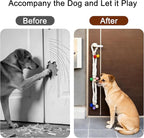 Dog Door Bell for Potty Training, Adjustable Dog Bells to Go Outside with Removable Bells Ring, Handmade Twisted Rope Puppy Training Bell (White)