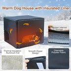 Insulated Dog House Outdoor Weatherpoof Plastic Dogs Houses Indoor Waterproof Stray/Pet Dog Shelter Outside for Medium and Small Dogs