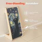 PETKARAY Art Cat Scratcher, 25.2" Sisal Scratching Ramp, L Shaped Scratch Pad for Indoor Cats, Oil Painting Cat Scratching Post
