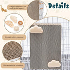 2 Pack Cat Scratcher Cat Scratching Cardboard Post for Cage 12" x 8" Wall Mounted Scratcher Board for Indoor with Cloud-Shaped Holders Double-Sided Usability