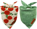 Realeaf Spring Dog Bandanas 2 Pack,Floral Pet Scarf for Boy and Girl, Premium Durable Fabric, Seasonal Bandana for Dogs (Small)