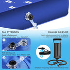 Inflatable Dock Platform, Dog Boat Ramp Floating Non-Slip Oxford and PVC with Water Ramp for Dogs Pool, Dock, Lake with Traction Rope, Manual Air Pump (4.7ft x 3ft x 6in) Blue