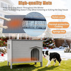 Waterproof Dog House for Outdoor Indoor,Durable Plastic Dog House with Warm Mat Side Window Elevated Floor, Easy to Assemble Easy to Clean(38.3“L× 26.5”W ×32.4" H)