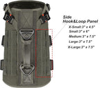 ICEFANG GN3 Tactical Dog Harness with 6X Buckle,Dog Molle Vest with Handle,3/4 Body Coverage,Hook and Loop Panel for ID Patch,No Pulling Front Clip (M (25"-31" Girth), Ranger Green)