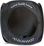 Feline Ruff Home Sweet Home Pop Up Cat Cube. A Collapsible Indoor Cat House. Covered Pet Bed Hideaway Cave for Dogs and Other Pets Too